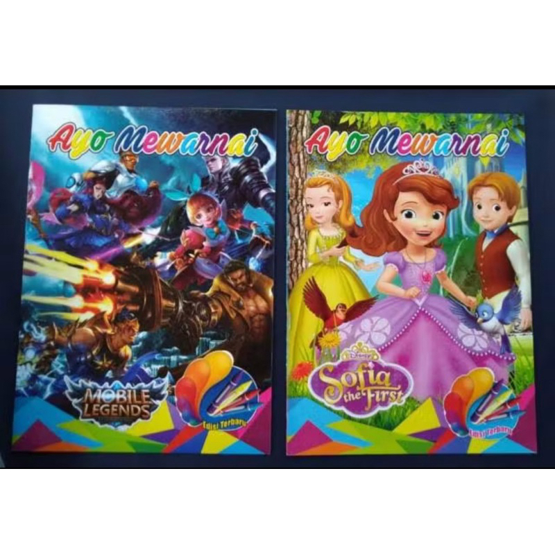 Buku Mewarnai Anak 12 Halaman Karakter Kartun - Gambar 2
