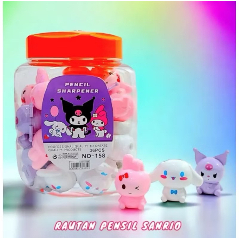 Rautan Pensil Sanrio Kuromi Cinnamoroll Melody Dan Pompokurin Pencil Sharpener