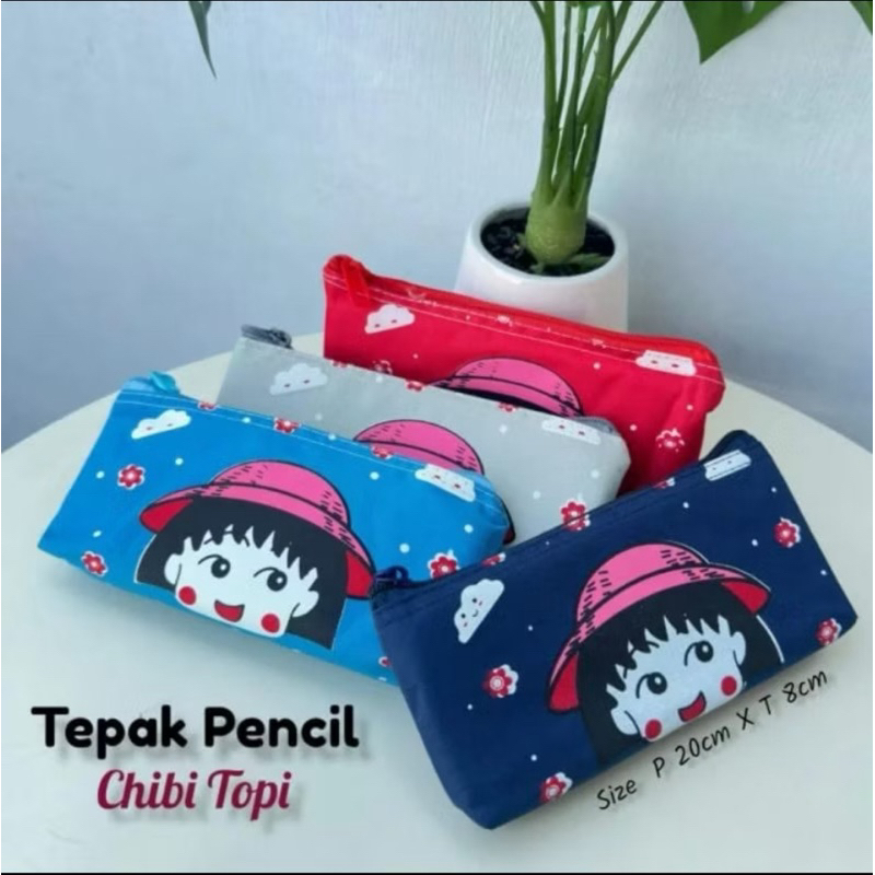Tempat Pensil Prahu Resleting Kotak Polkadot Dan Momo Alat Tulis Sekolah Dan Kantor - Gambar 4