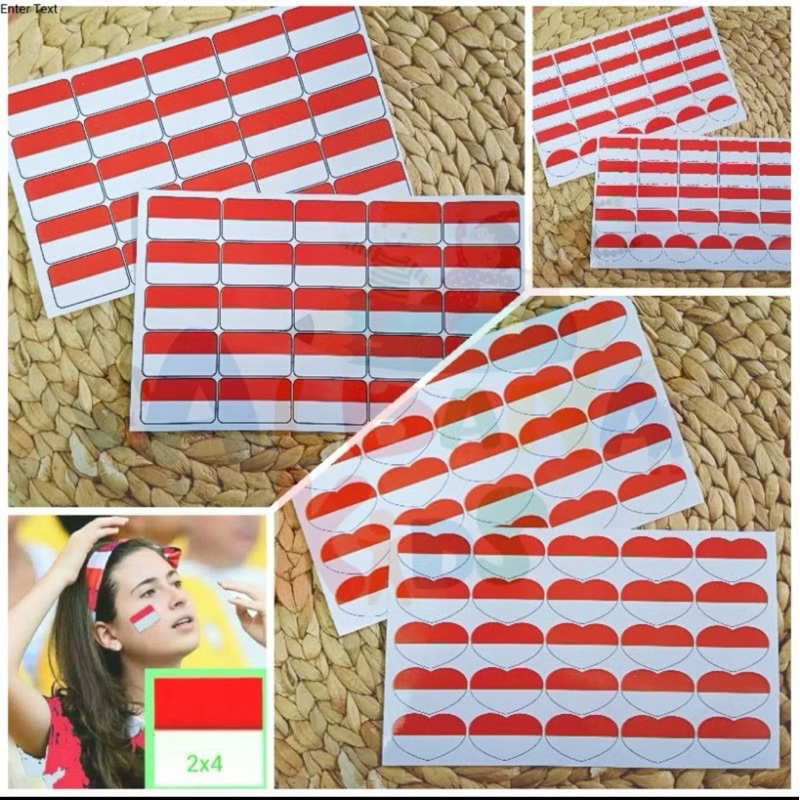 20pc (1lembar) Sticker Pipi Merah Putih Accesoris Agustusan - Gambar 2