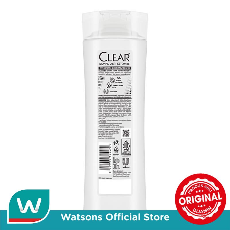 Clear Shampoo Anti Ketombe & Rambut Rontok 300ml - Gambar 3