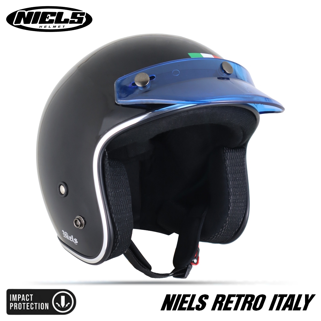 NIELS - Helm Bogo Retro Italy Dewasa Pet / Kaca SNI Motorcycle - Gambar 3