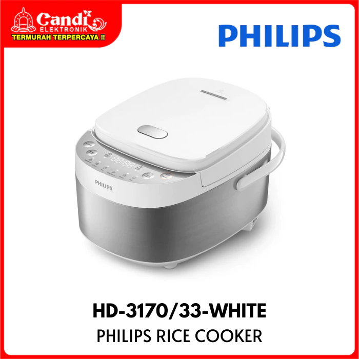 PHILIPS Rice Cooker Mini Digital Kapasitas 0,85 Liter Penanak Nasi Mini HD-3170/33-WHITE