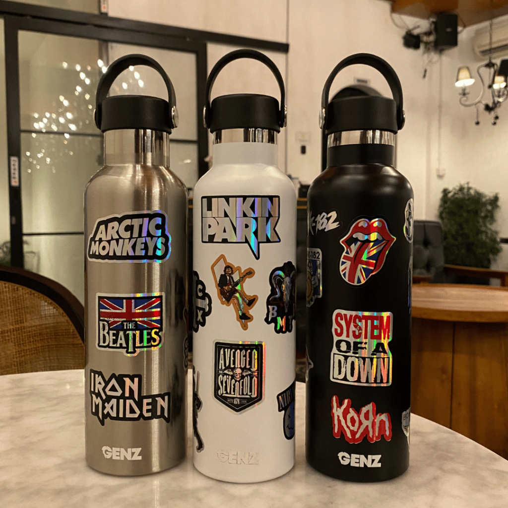 TUMBLER Arizona Gagang Karet Premium Stainless Steel Double Wall 750ml Stiker Band foto 3