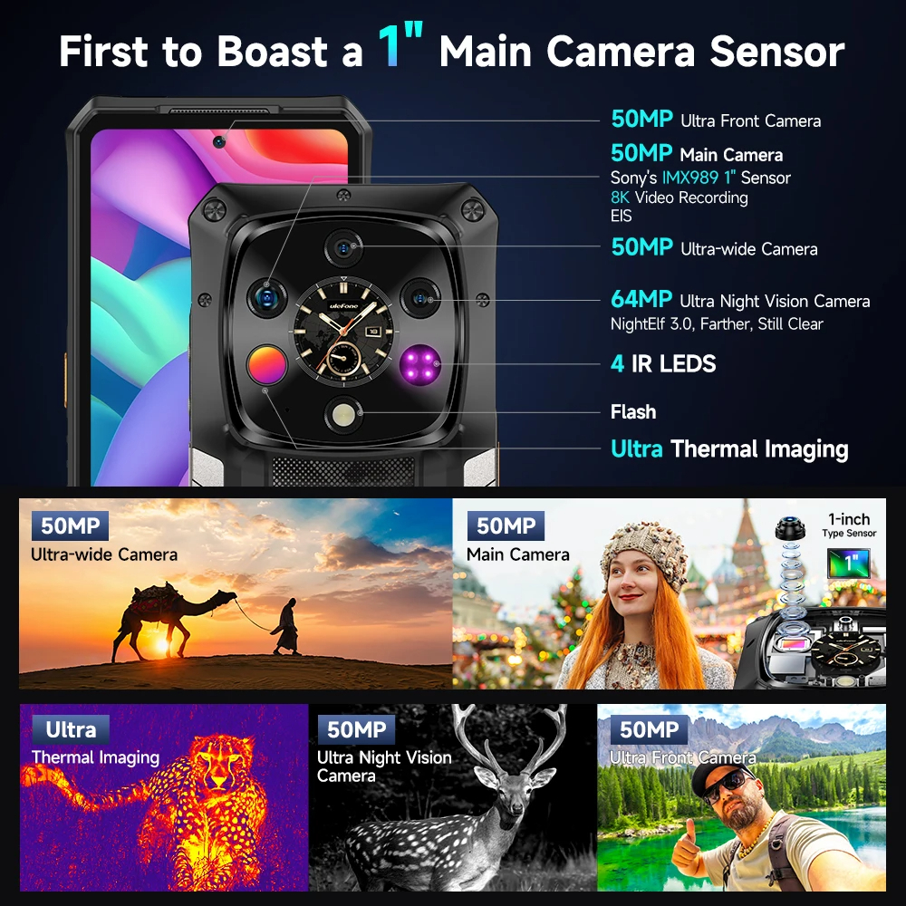 Ulefone Armor 28 Ultra 5G Thermal Image And Night Vision Camera 16GB 1TB 10600mAh NFC Android 15 - Gambar 2