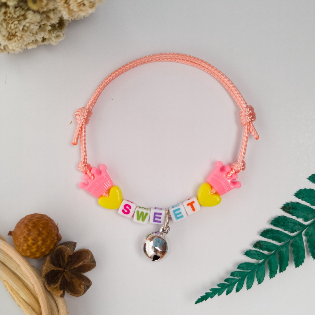 Kalung Kucing Custom Nama Manik Handmade Korea - Gambar 4