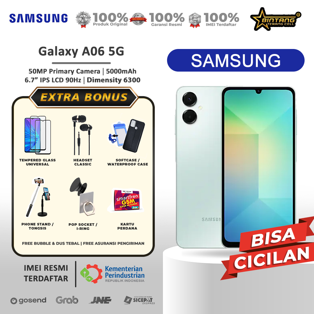 Samsung Galaxy A06 5G free adaptor 5G ram 6/128GB game edition galaxy a06 5G game edition a065G garansi resmi Garansi Resmi
