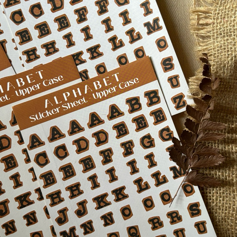 Khalishop - retro alphabet sticker, brown sticker alphabet, magazine ...
