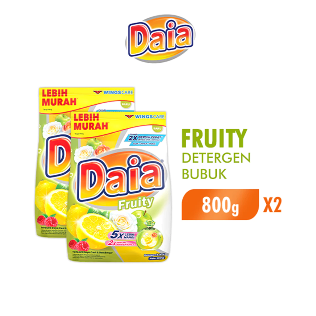 Daia Detergen Bubuk Fruity 800 g x2