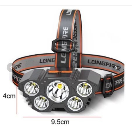 Senter Kepala L-T21 Led Jarak Jauh Anti Air Senter Led Super Terang Senter Headlamp Headlamp 5 Led USB Rechargeable - Gambar 3