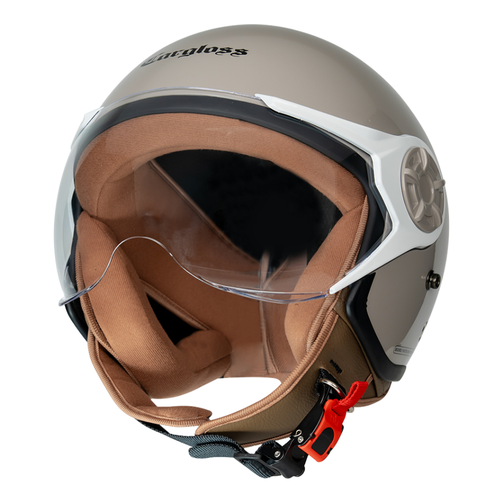 Cargloss YRH Hijab Retro Helm Half Face - Taupe - Gambar 2
