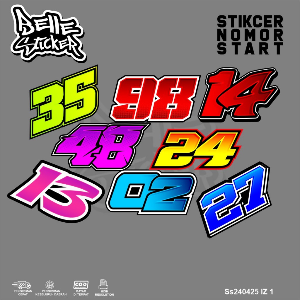 Star Road Race Number Stickers, Racing Number Stickers, Waterproof ...