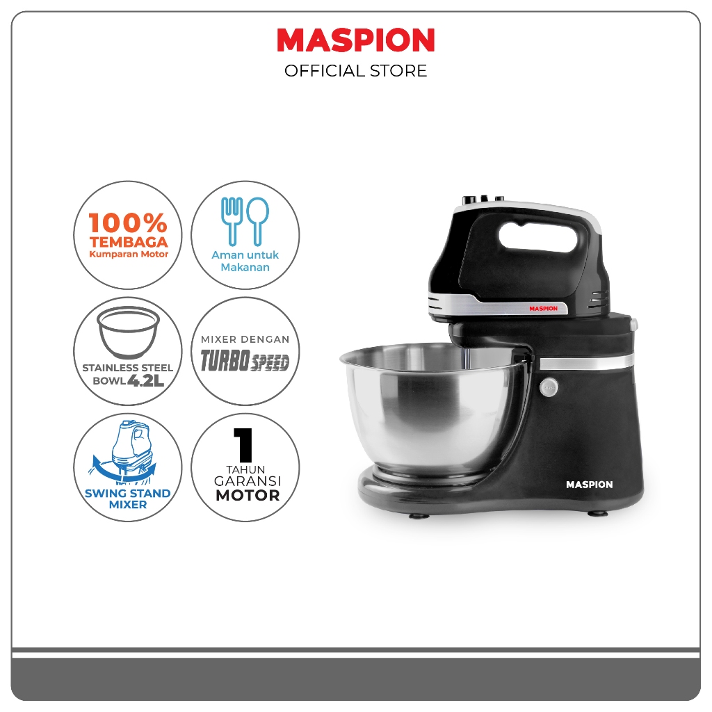 Maspion Stand Mixer Stainless Steel 4.2 Liter SM-401