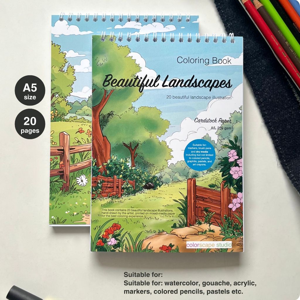 Colorscape Watercolor & Mixed Media Coloring Book - Beautiful ...