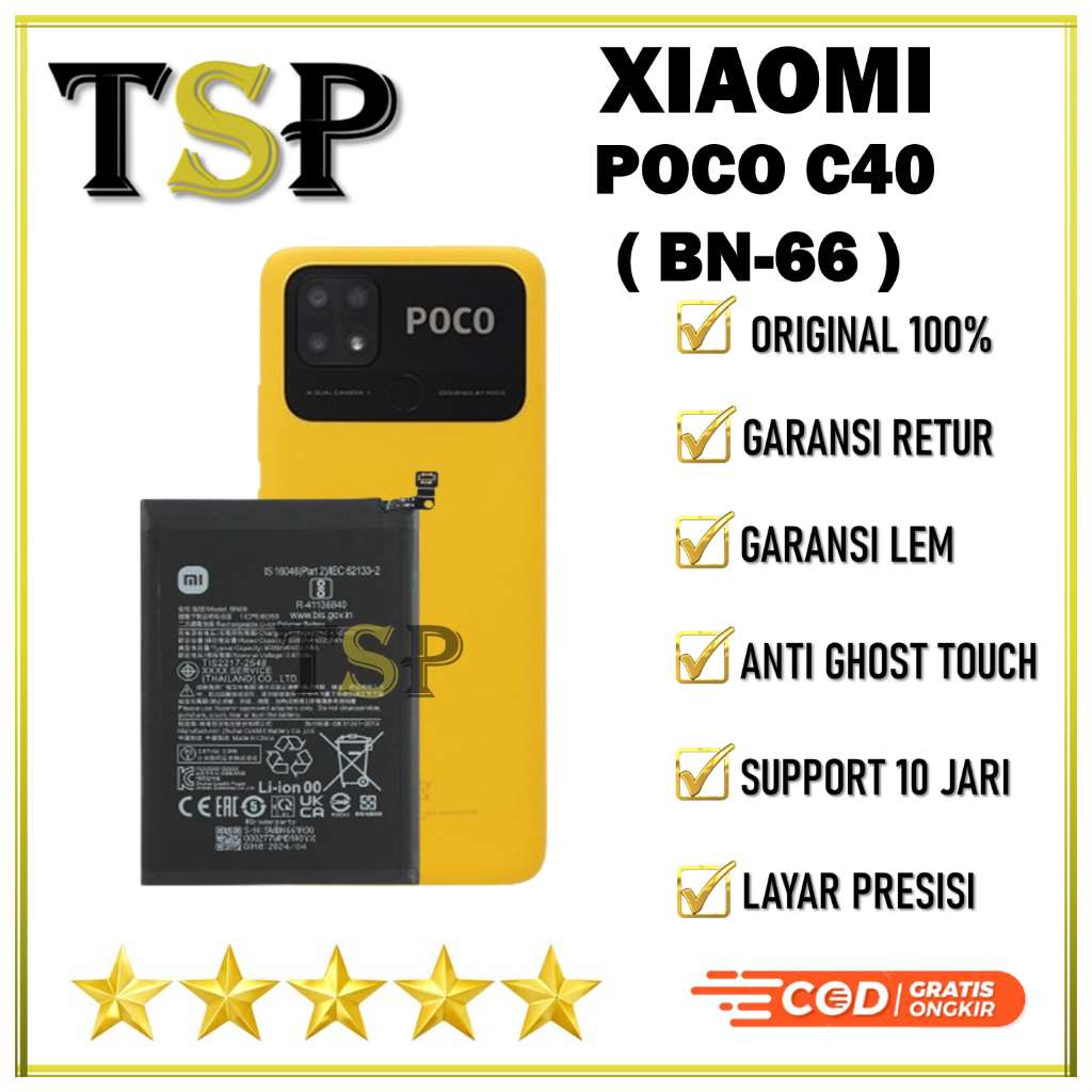 BATERAI XIAOMI BN-66 Xiaomi POCO C40 Batre Batrai Baterai ORIGINAL 100%