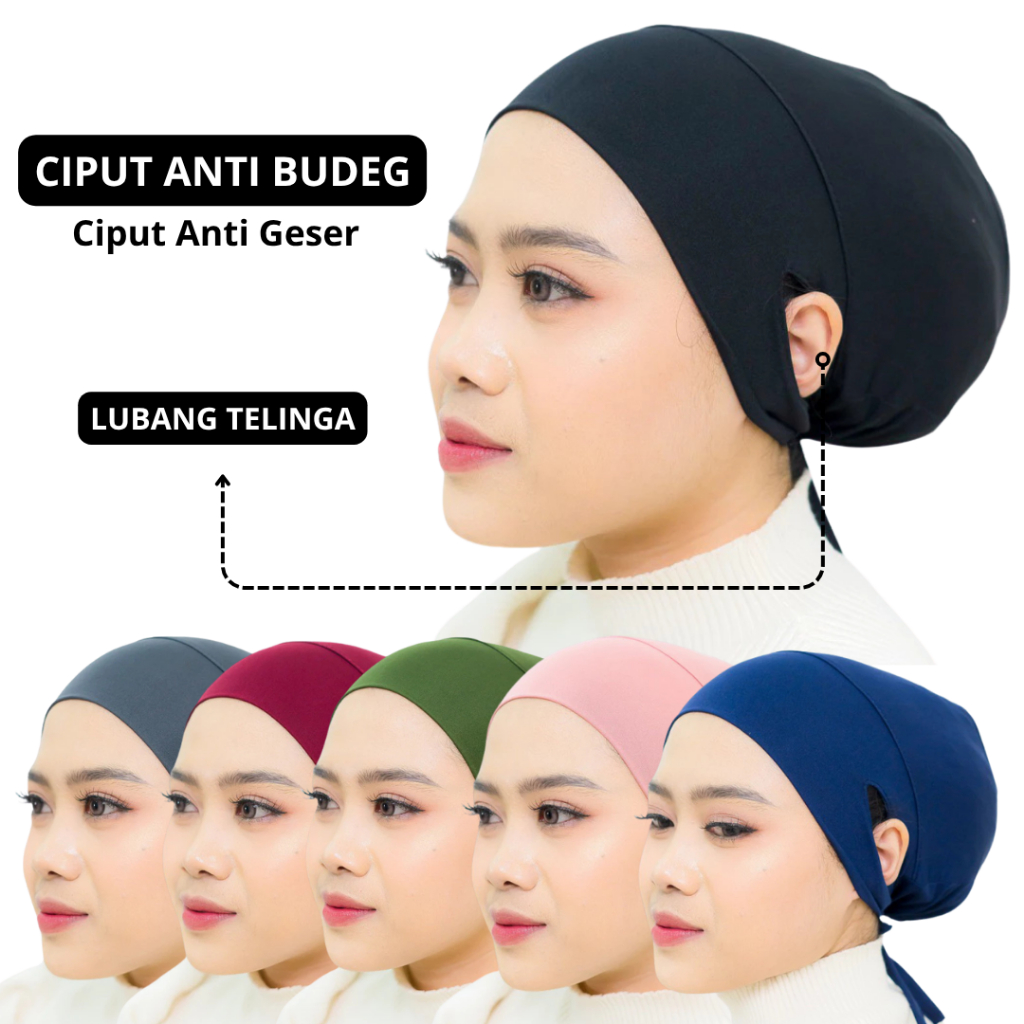 Ciput Bandana Anbud Anti Budeg - Bandana Rajut - Ciput Hijab Anti Slip - Gambar 2