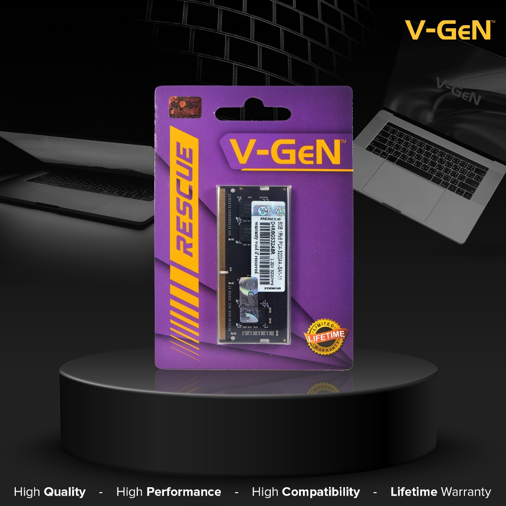 RAM Laptop DDR4 4GB 8GB 16GB PC-17000/19200/21300/25600 2133MHz/2400Mhz/2666MHz/3200MHz SODIMM V-GeN - Gambar 4