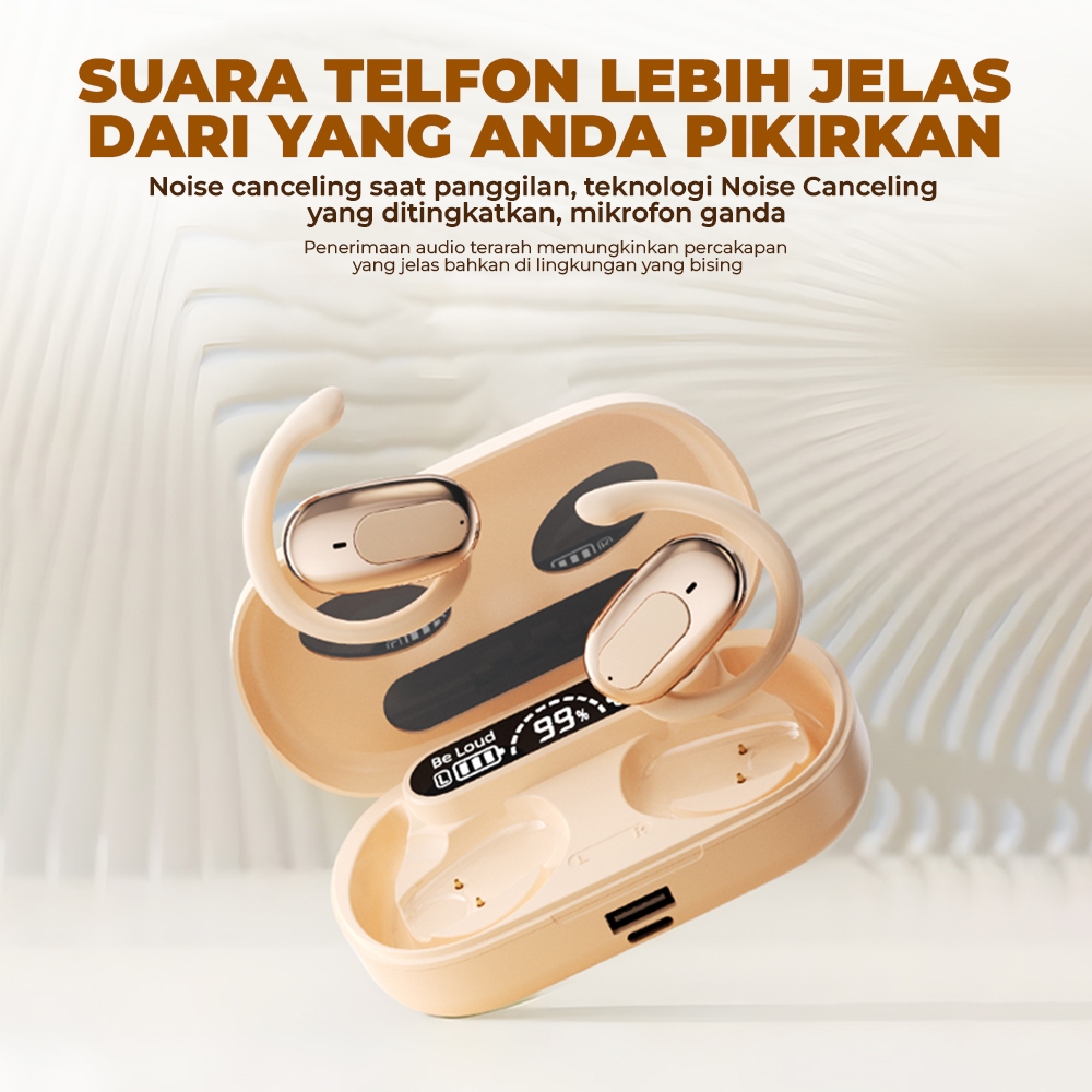 Matei COD Headset Bluetooth TWS B19 Wireless Earphones Bluetooth 5.4 Ear Hook HIFI Mini Gaming Music Waterproof Sports - Gambar 3