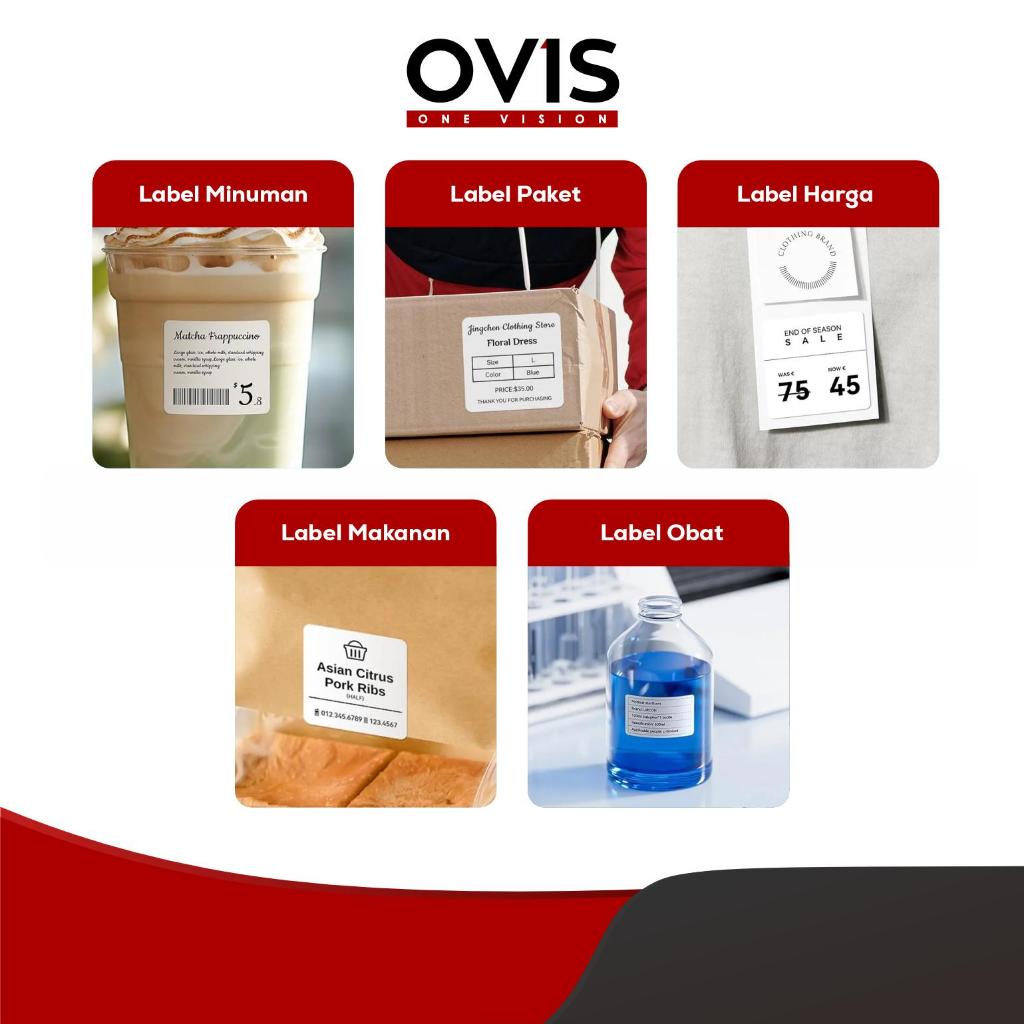 Label Stiker Resi Thermal Direct 40x30 mm OVIS Sticker Paper Kertas Barcode Makanan Minuman Obat - Gambar 2