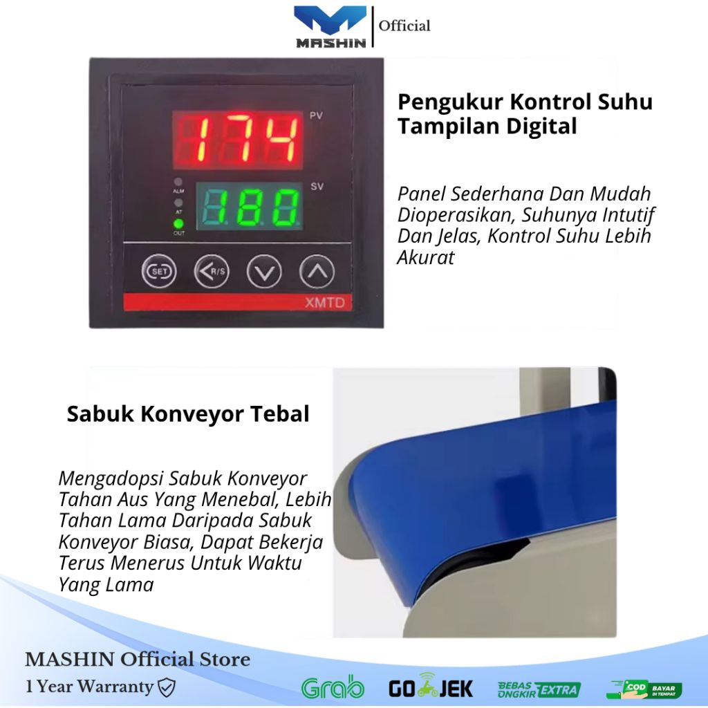 Mashin - Continuous Band Sealer Vertikal/Horizontal Multifungsi Segel Press Platsik - Gambar 4