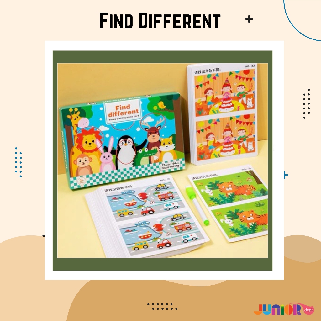 Find Different / Focus Training Game / Find Difference Card | Shopee ...