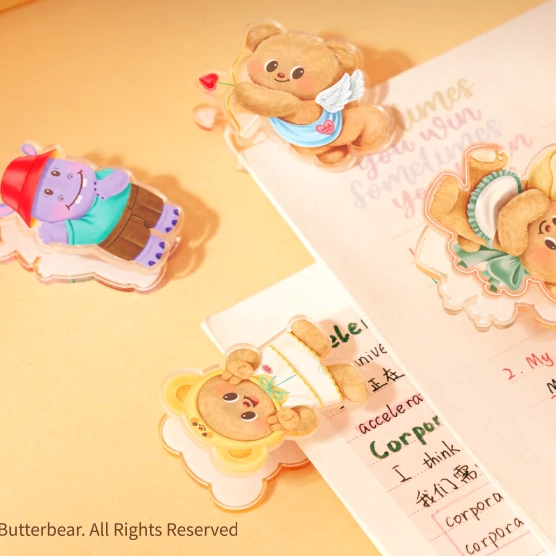 Deli x Butterbear Jepitan Kertas / Binder Clip Akrilik Motif Lucu HY401 - Gambar 4