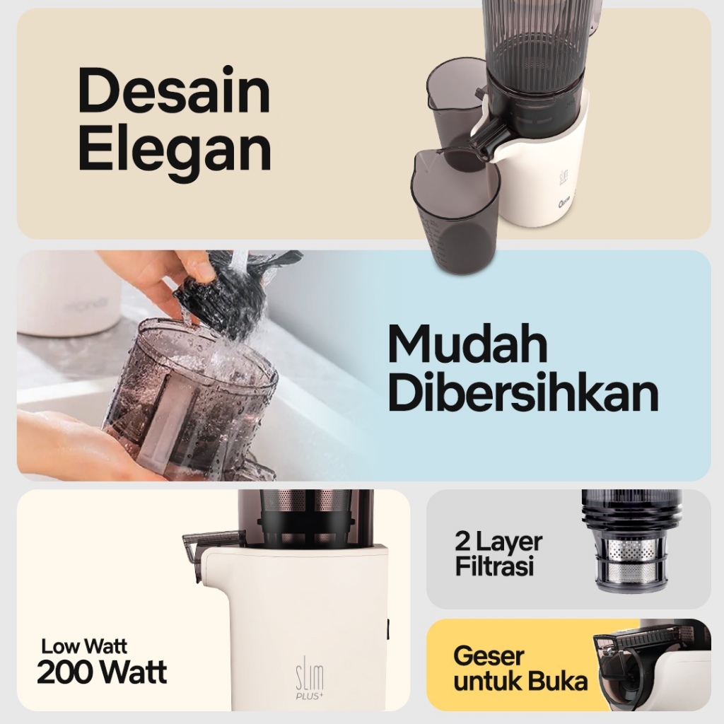 OXONE OX775 Slim Plus Slow Juicer / Slow Juicer / Zero Metal - Gambar 2