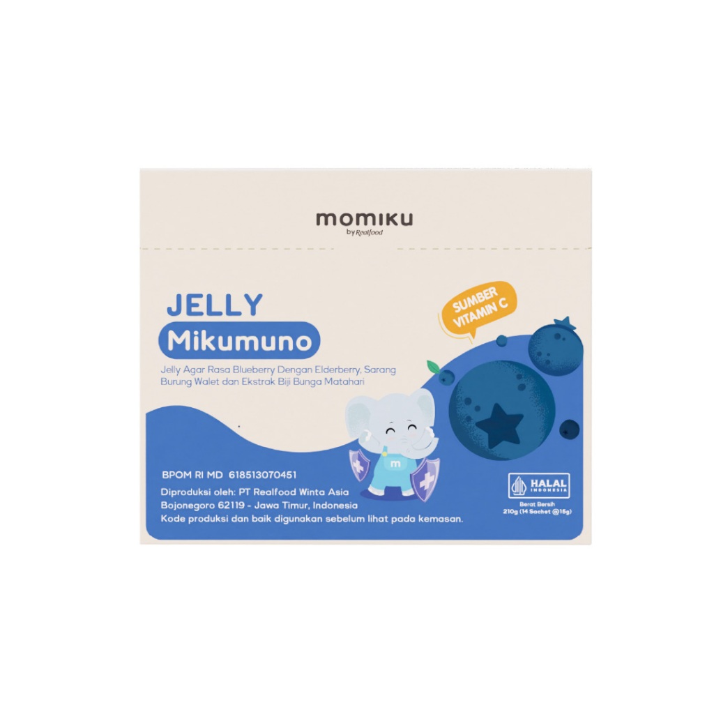 Realfood Momiku Jelly Mikumuno Sarang Burung Walet dengan Ekstrak Elderberry, Blueberry dan Madu Hutan, Sumber Vitamin C - Gambar 3