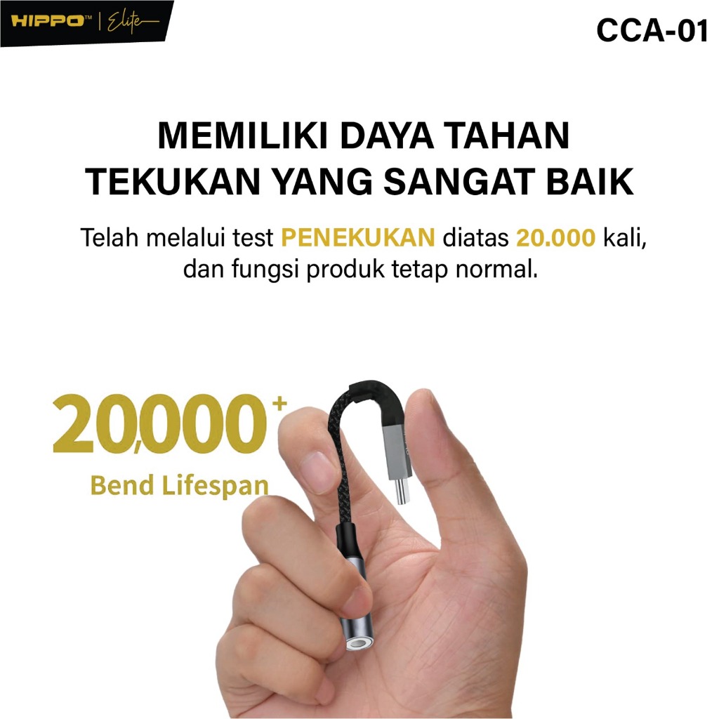 HIPPO Kabel CONVERTER CCA-01 Type C to DC Aux 3.5mm Audio Open Original Adapter - Gambar 4