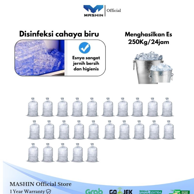 Mashin - Mesin Es Batu Kristal 250kg/24jam Ice Maker Machine - Gambar 2