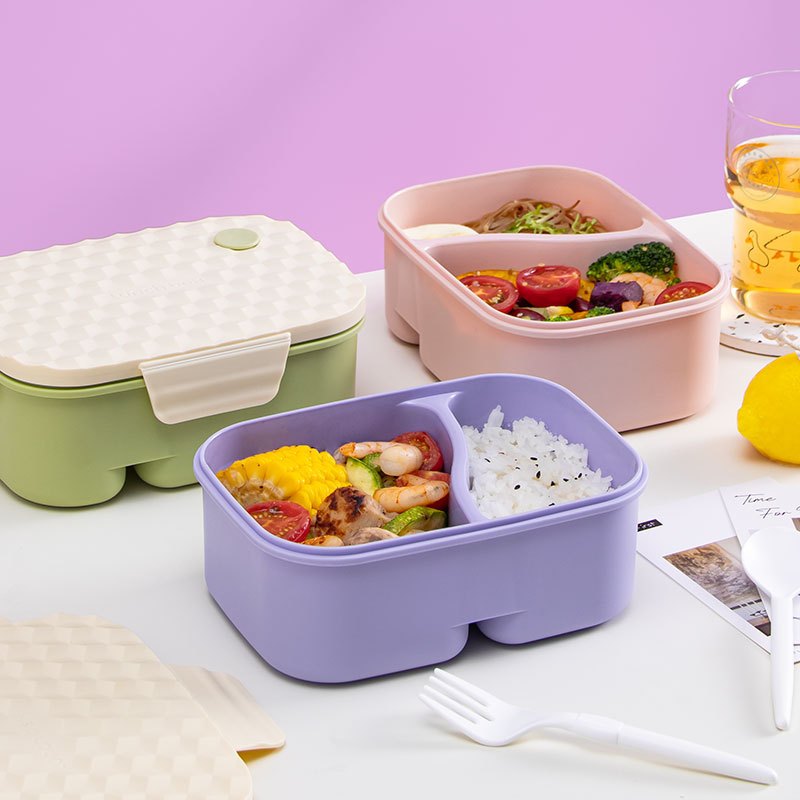 ANTI-SPILL LUNCH BOX 2 ADULT LUNCH BOX CAPACITY 1100ML FREE FORK SPOON ...