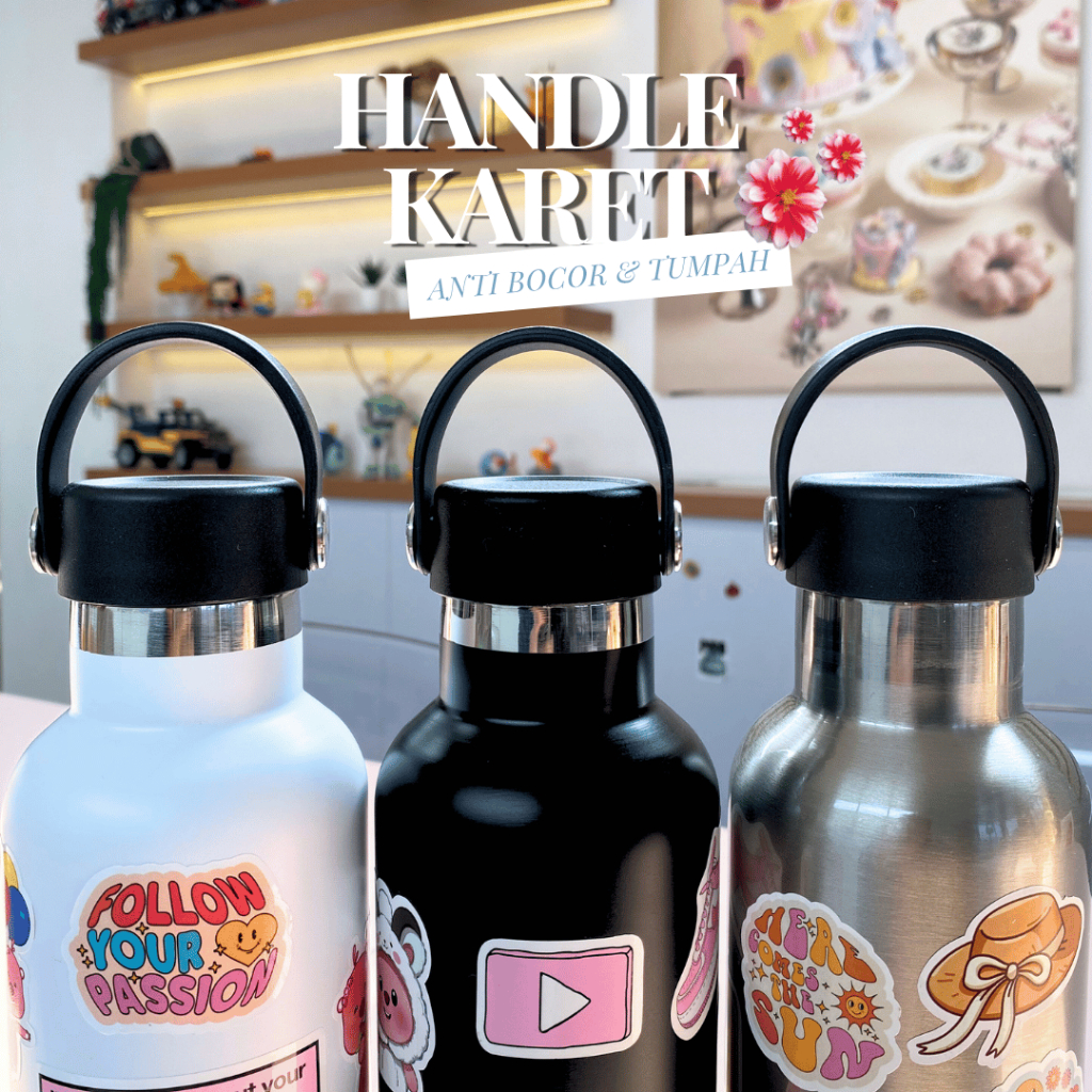 TUMBLER Arizona Girls Gagang Karet Premium Stainless Steel Double Wall 750ml Stiker Vinyl Anti air Botol Minum foto 3