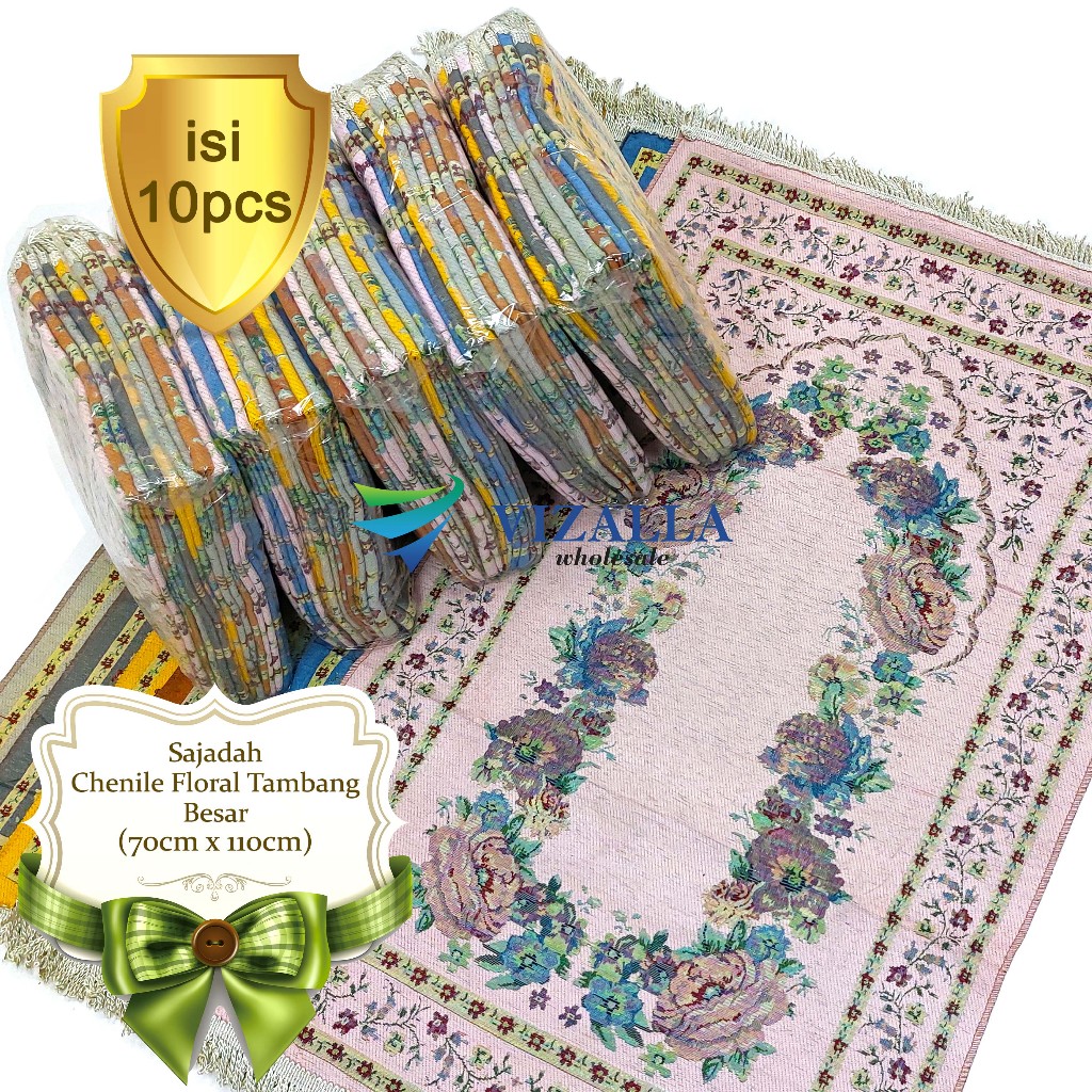 [10pcs] Large Floral Chenile Prayer Rug,/ Mine, Travel Prayer Rug, Hajj ...