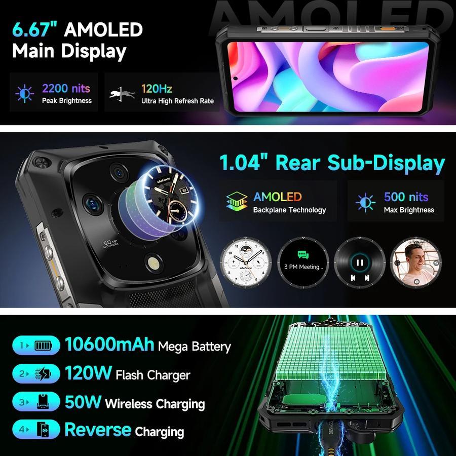 Ulefone Armor 28 Pro 5G Android 15 16GB 512GB 10600mAh 120W 50MP Night Vision NFC - Gambar 2