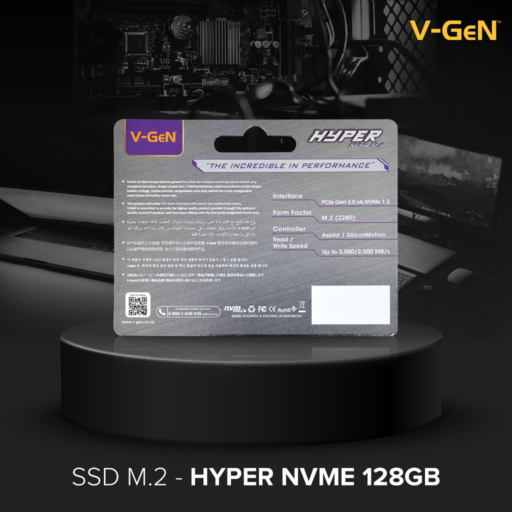 SSD M.2 128gb NVMe 2280 V-GeN | Solid State Drive M2 PCIe 128 GB VGEN Hyper - Gambar 4