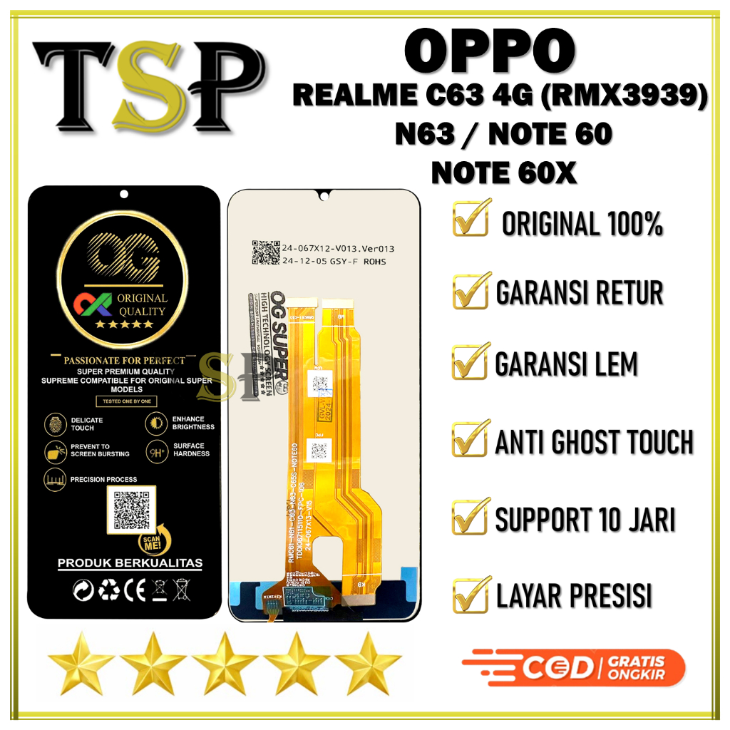 LCD TOUCHSCREEN OPPO REALME C63 4G ( RMX3939 ) / N63 / C61 / N61 / NOTE 60 / NOTE 60X COMPLETE 1 SET