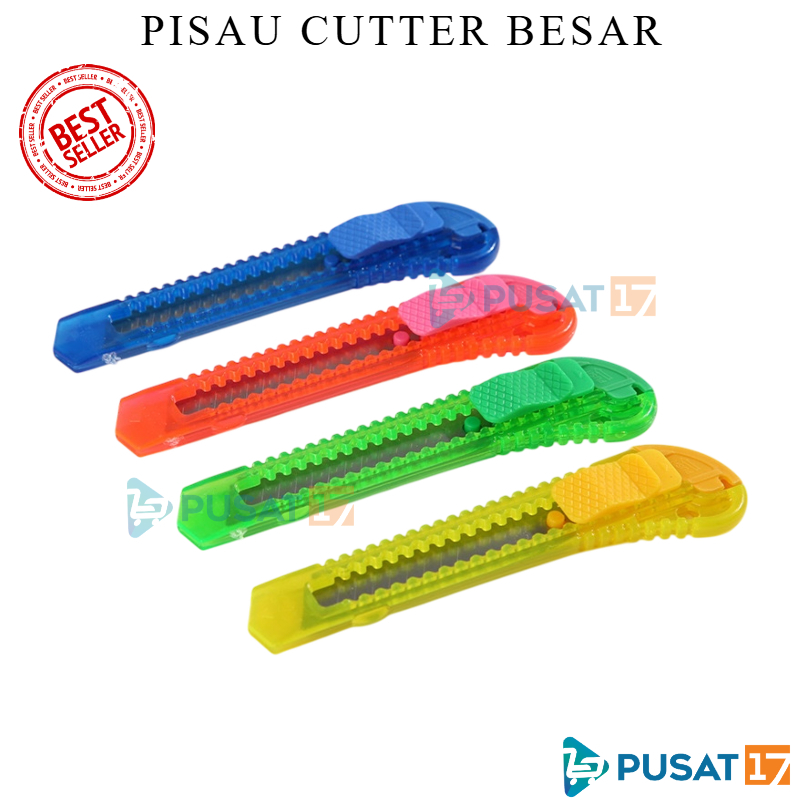 PUSAT17 PISAU CUTTER JUMBO PISAU CUTTER BESAR PISAU CUTTER KATER ATK SEKOLAH PEMOTONG KERTAS PORTABLE PISAU CUTTER TAJAM PISAU UNBOXING PAKET UTILITY CUTTER