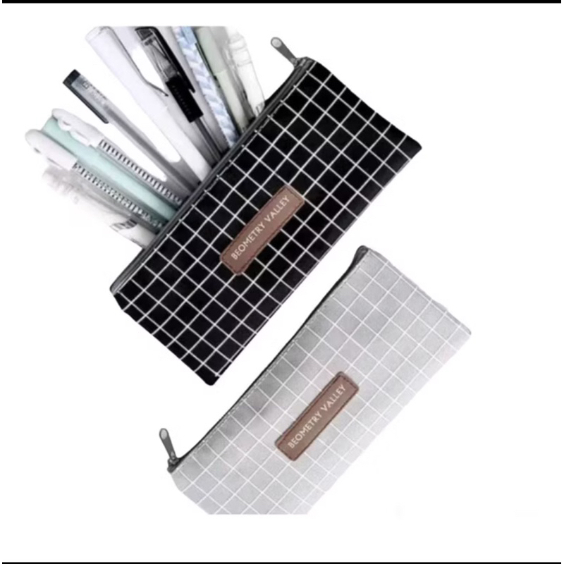 Tempat Pensil Prahu Resleting Kotak Polkadot Dan Momo Alat Tulis Sekolah Dan Kantor