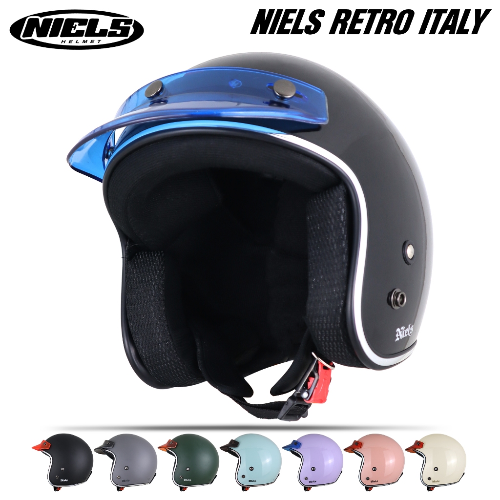 NIELS - Helm Bogo Retro Italy Dewasa Pet / Kaca SNI Motorcycle - Gambar 2
