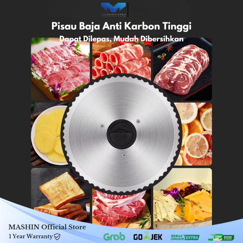 Mashin - Mesin Pengiris Daging Elektrik Daging Beku BBQ Cepat Akurat Meat Slicer Automatic - Gambar 4