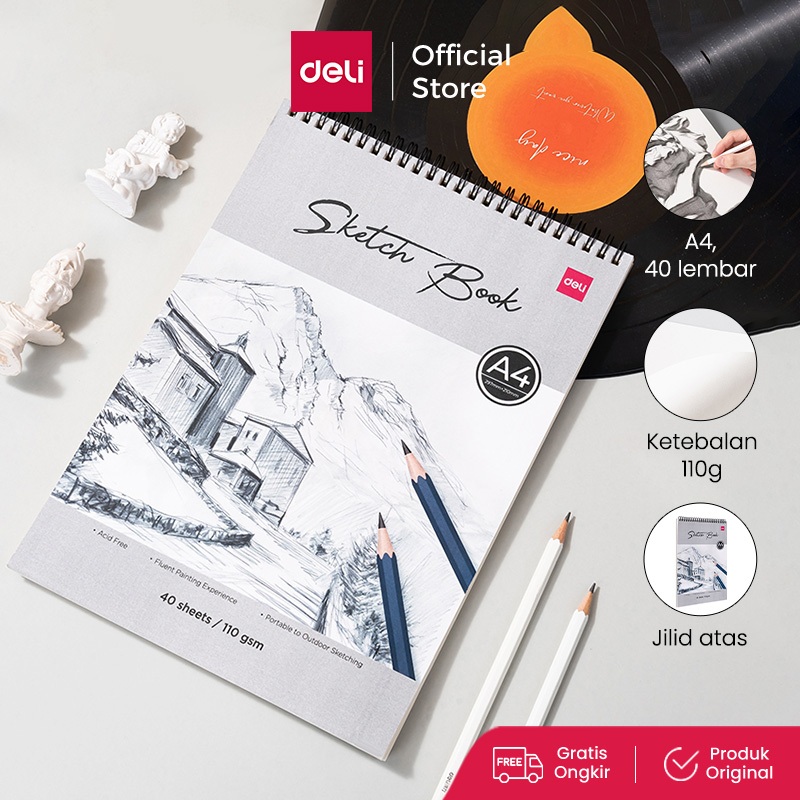Deli Sketch Book / Buku Gambar Sketsa 40 lembar A4 EC401