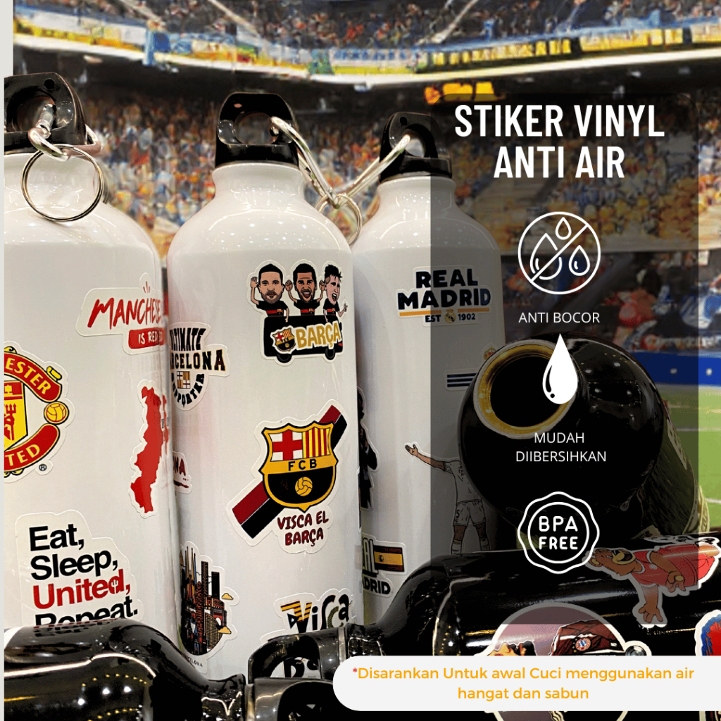 Botol Minum Sport Carabiner Edisi UCL Stiker Vinyl Premium 750 ML foto 4