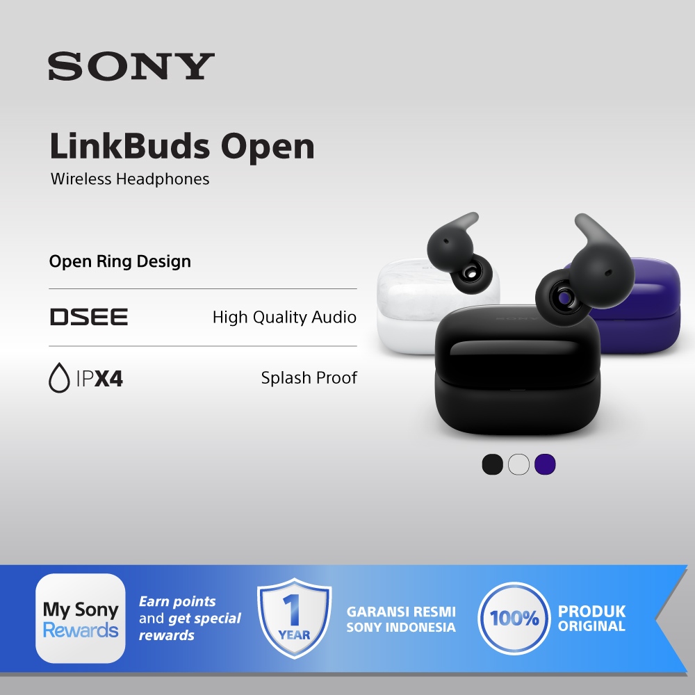 SONY LinkBuds Open TWS Truly Wireless Earbuds with Open Ring Design, Ambient Sound, Bluetooth 5.3, IPX4 WF-L910