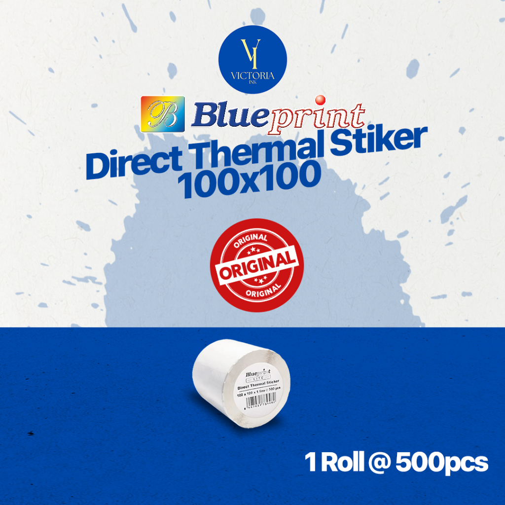 Direct Barcode Sticker Label 100x100 mm Blueprint Label Sticker Receipt ...