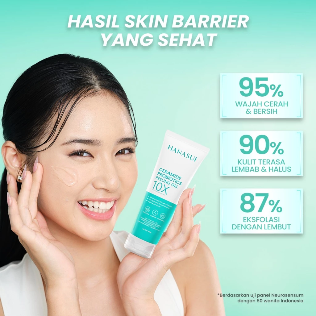 Hanasui Ceramide Probiotics Peeling Gel - Eksfoliasi Gel Wajah Perbaiki Skin Barrier Mencerahkan dan Angkat Sel Kulit Mati Komedo - Gambar 2