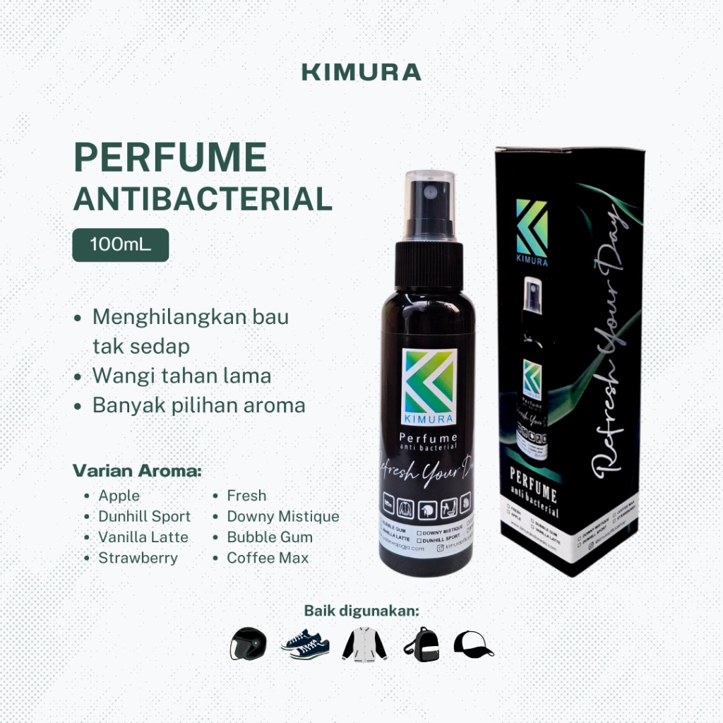 KIMURA - Parfum Sepatu Helm Anti Bau & Bakteri Beli 2 Gratis 1 100mL - Gambar 3