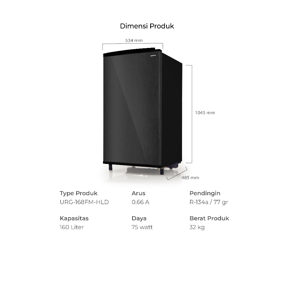 Maspion Kulkas Refrigerator Lemari ES 168 Liter URG-168 FM HLD - Gambar 2