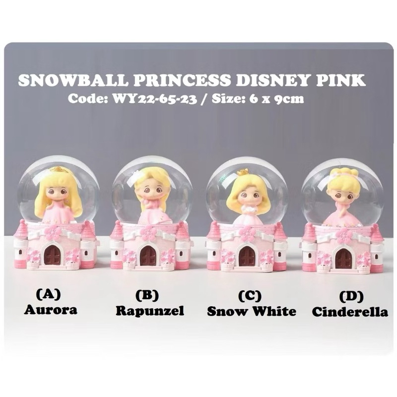 SNOWBALL glass ball display music box snow crystal ball light princess ...