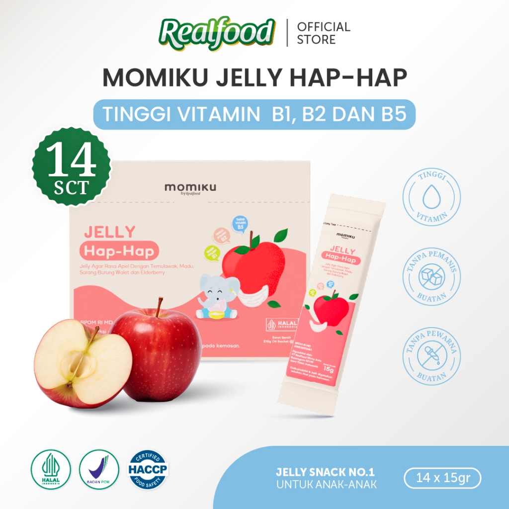 Realfood Momiku Jelly Hap-Hap Sarang Burung Walet dengan Ekstrak Temulawak, Madu Hutan dan Tinggi Vitamin B1, B2 & B5 - Gambar 2