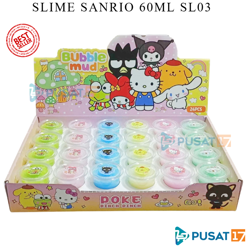 PUSAT17 SL03 SLIME 60ML SLIME SANRIO KAPSUL WANGI MAINAN SLIME MAINAN VIRAL SLIME JELLY ANTI LENGKET MAINAN ANAK EDUKASI TIDAK BERACUN SLIME CUP MINI KARAKTER MILKY SLIME
